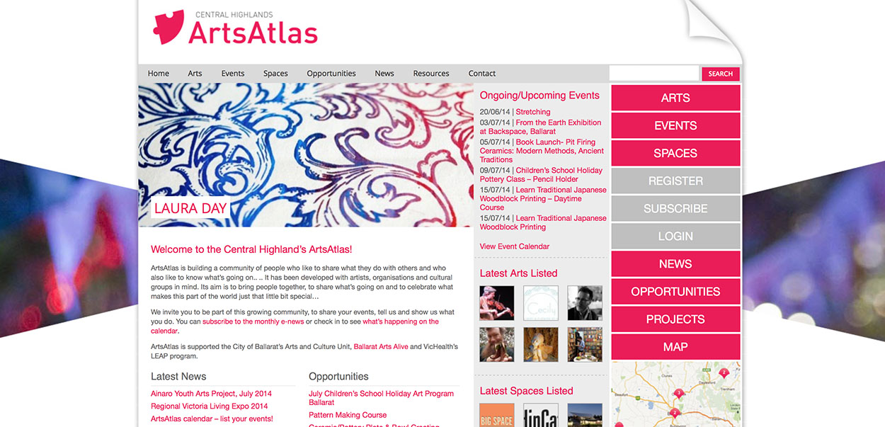 Arts Atlas Ballarat Artists online directory